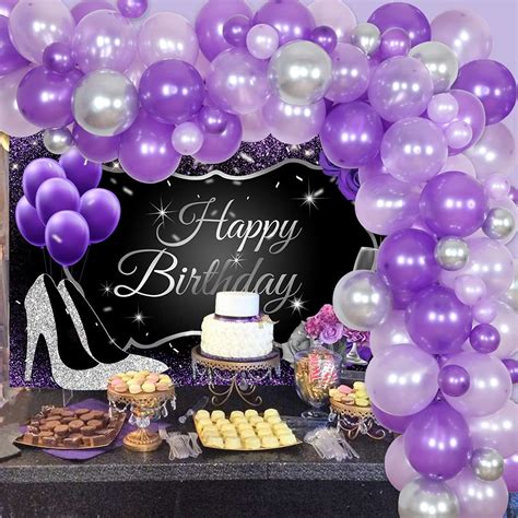 birthday decorations silver|purple and silver party decorations.